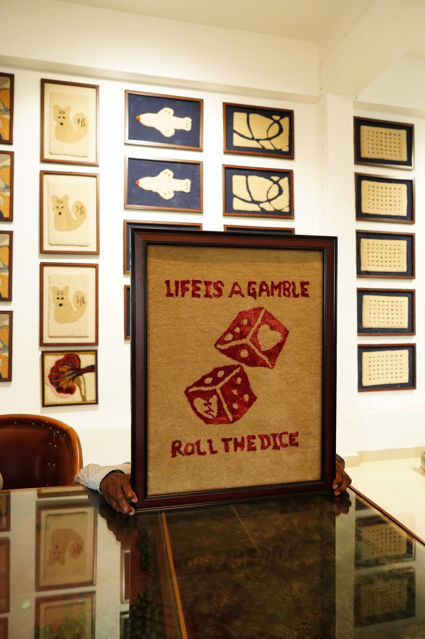 Roll the Dice – Framed Rug Art