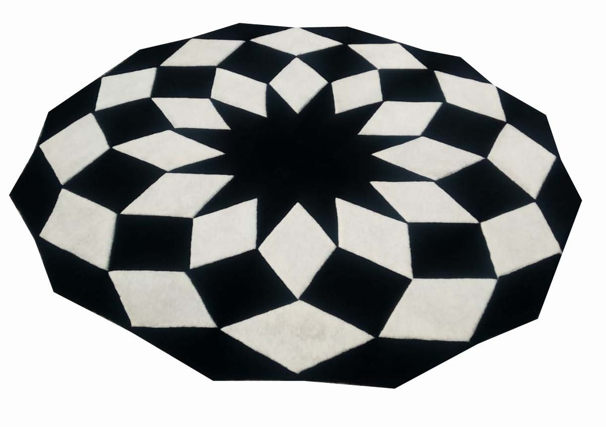 Geometric unic round rug