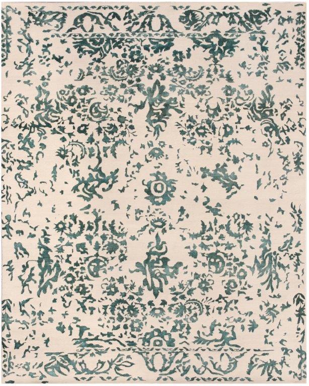 Indirug Classic Hand knotted Transitional Beige Green Rug (HK-B-177)