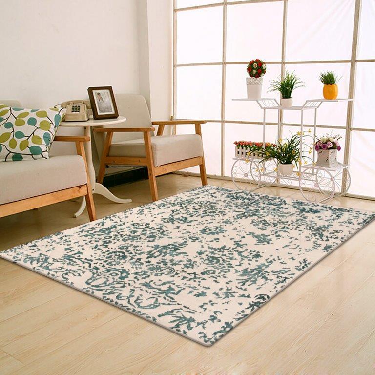 Indirug Classic Hand knotted Transitional Beige Green Rug (HK-B-177)