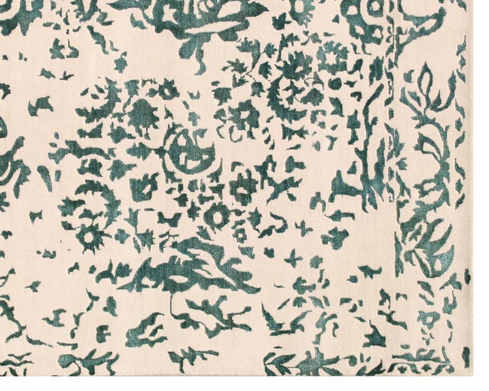 Indirug Classic Hand knotted Transitional Beige Green Rug (HK-B-177)