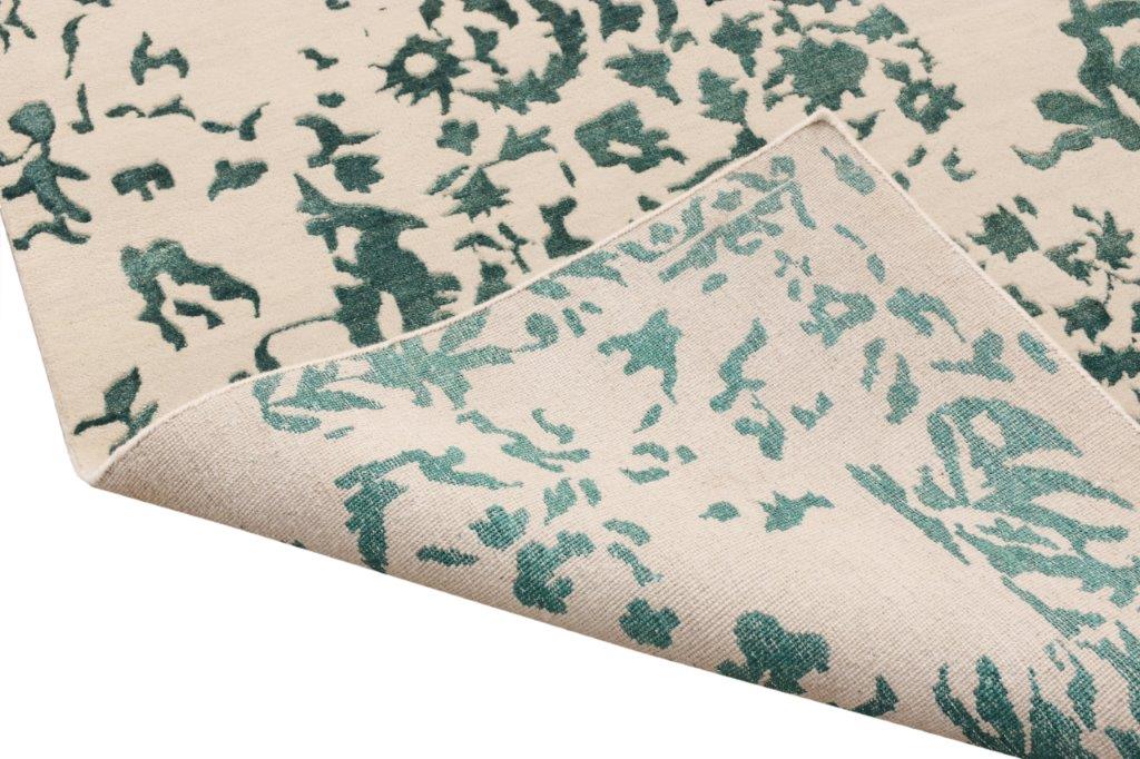 Indirug Classic Hand knotted Transitional Beige Green Rug (HK-B-177)
