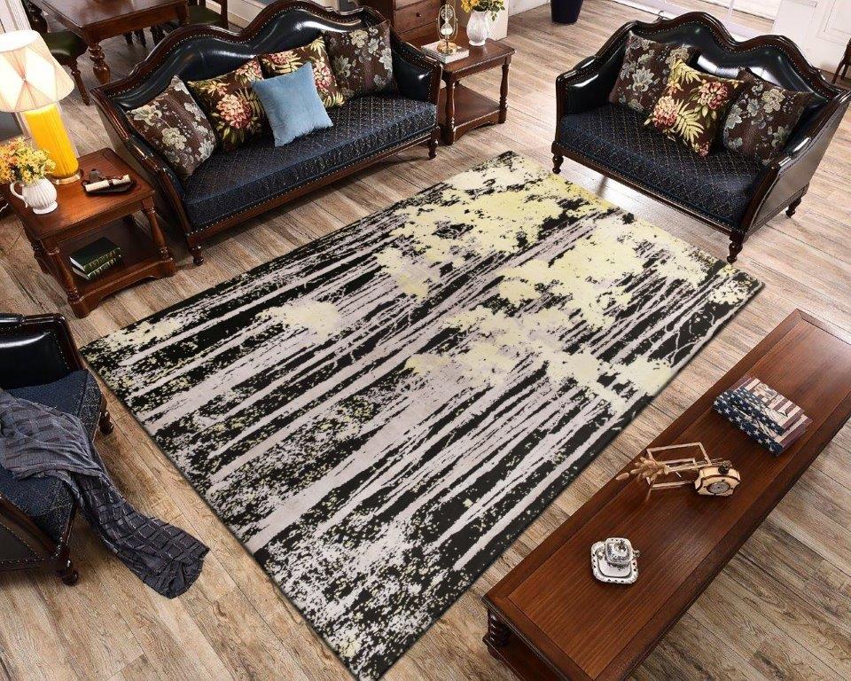 Midnight Grove Hand knotted Modern Black Rug (HK-Jungle)