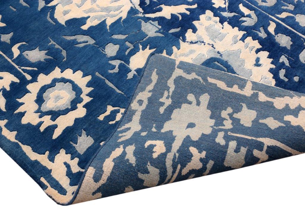 Sapphire Bloom Hand knotted Transitional Blue Rug (HK-217)
