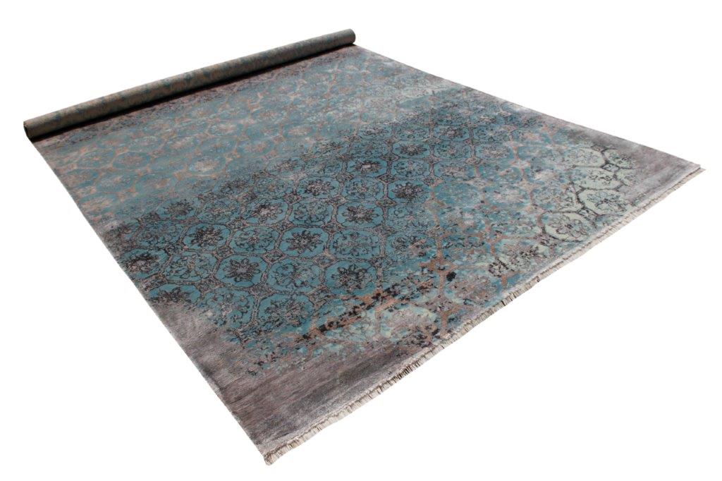 Azure Mirage Hand knotted Modern Blue Rug (HK-5)