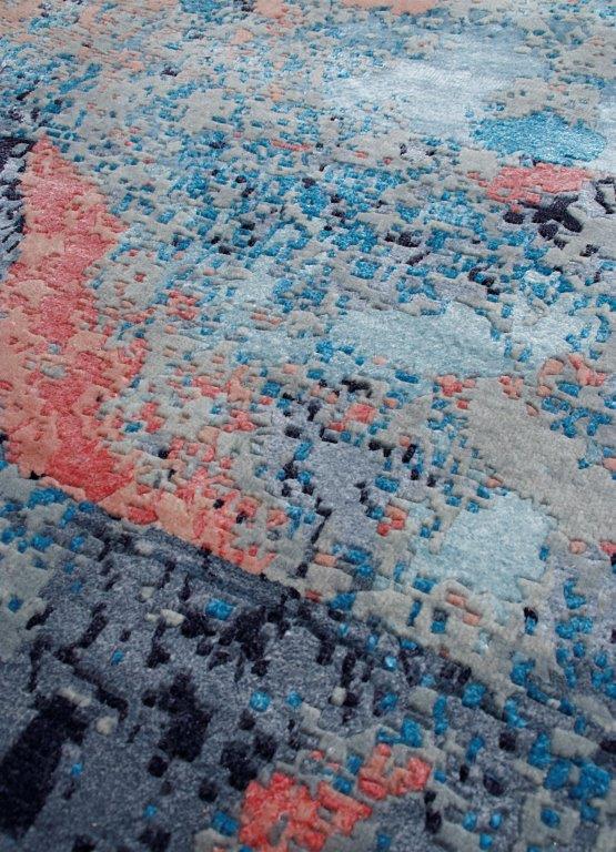 Celestial Drift Hand knotted Modern Blue Rug (HK-607)