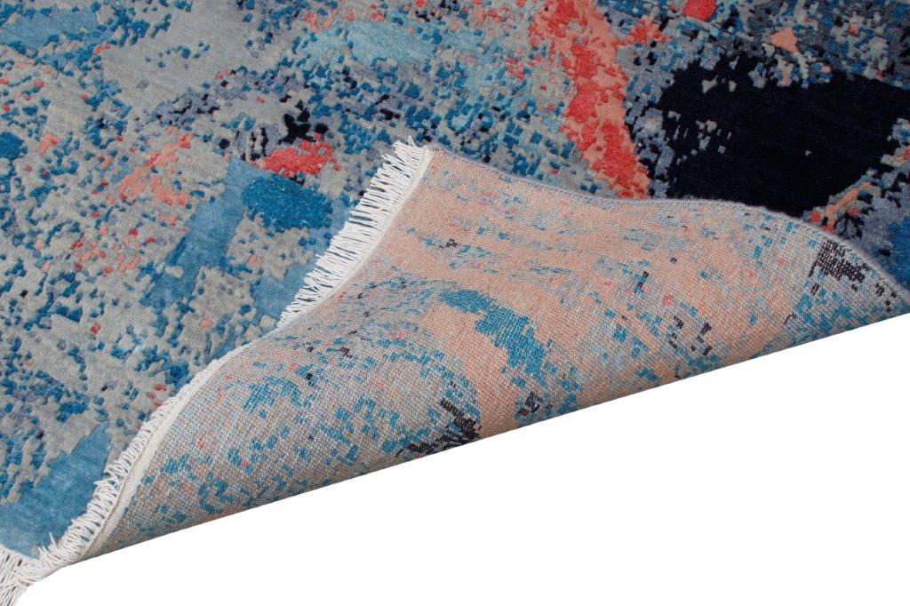 Celestial Drift Hand knotted Modern Blue Rug (HK-607)