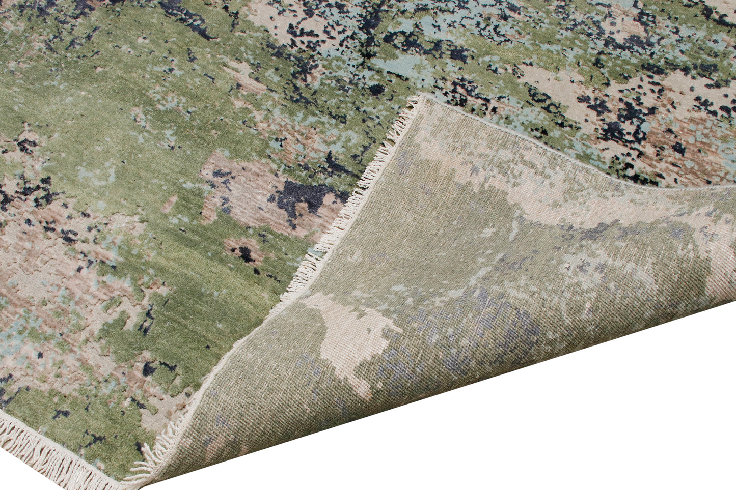 Aurora Moss Hand knotted Modern Green Rug (HK-10)