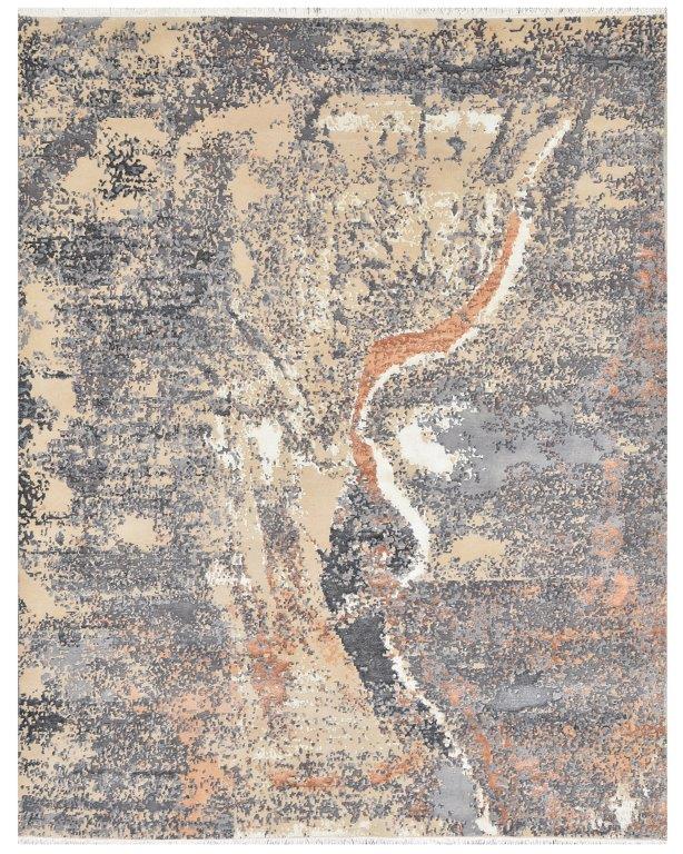 Sunset Drift Hand knotted Modern Grey Rug (527)