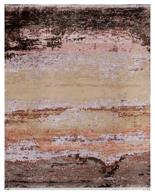 Abstract Sunset Hand knotted Modern Multicolour Rug (513)