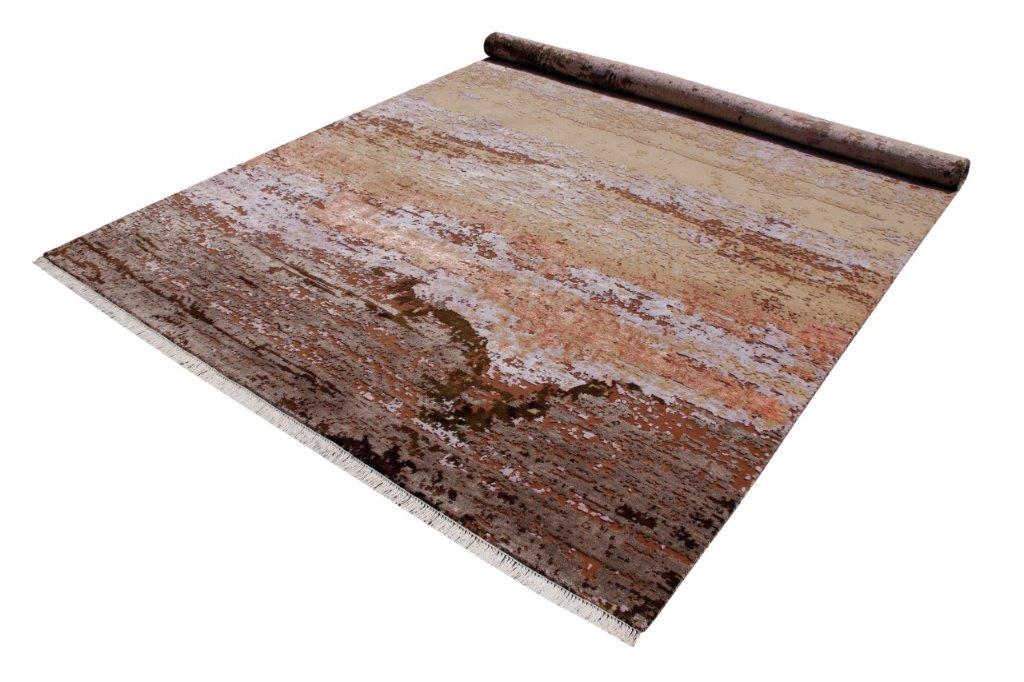 Abstract Sunset Hand knotted Modern Multicolour Rug (513)