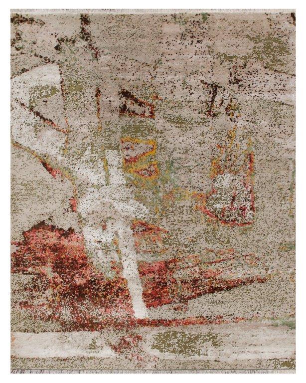 Abstract Harmony Hand knotted Modern Multicolour Rug (517)