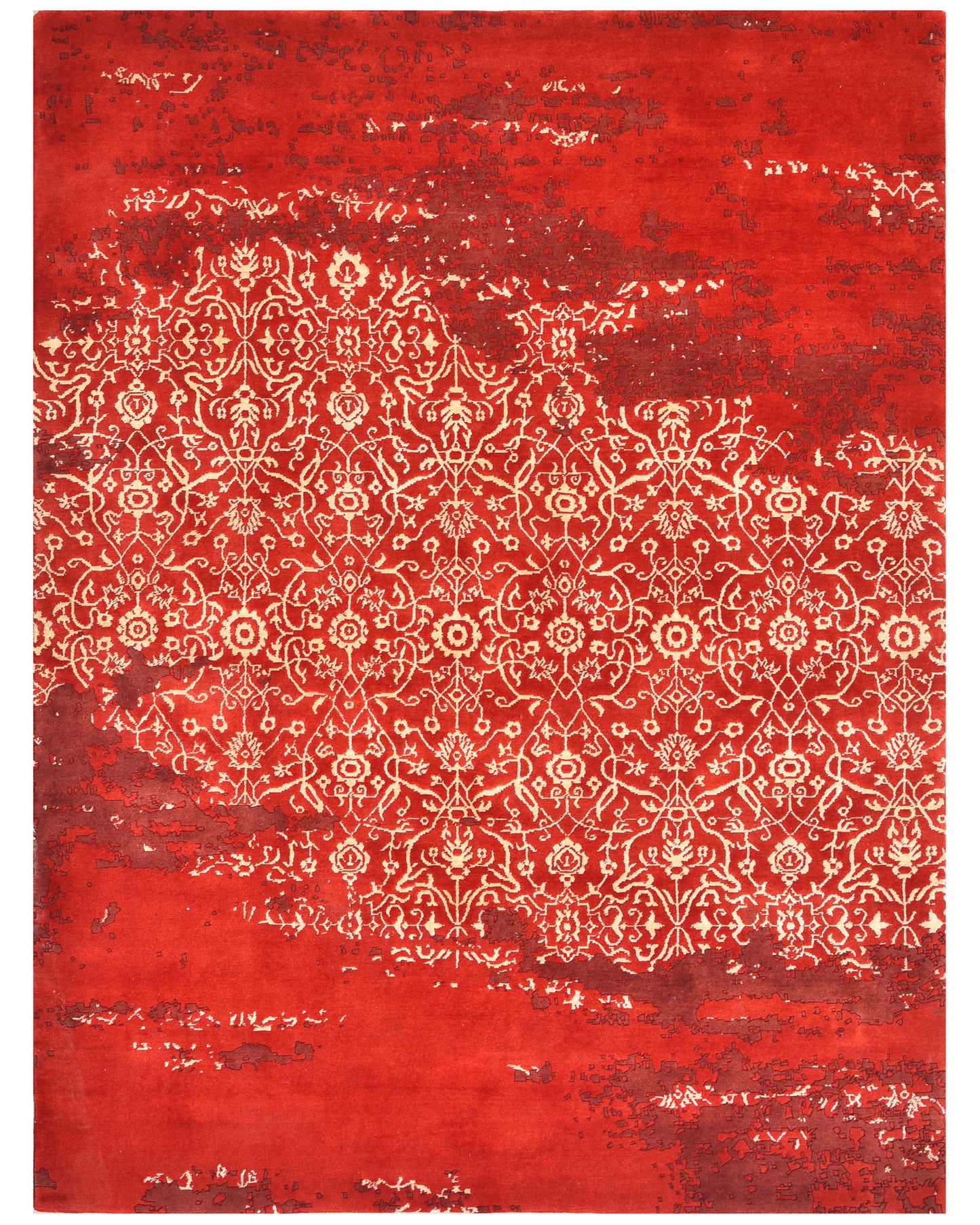Celestial Harmony Hand knotted Modern Red Rug (807)