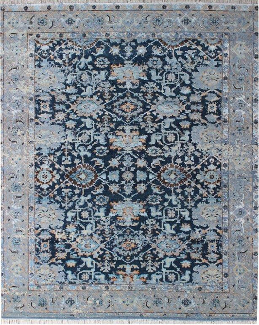 Eternal Enchantment Hand knotted Traditional Blue Rug (HK-1007)