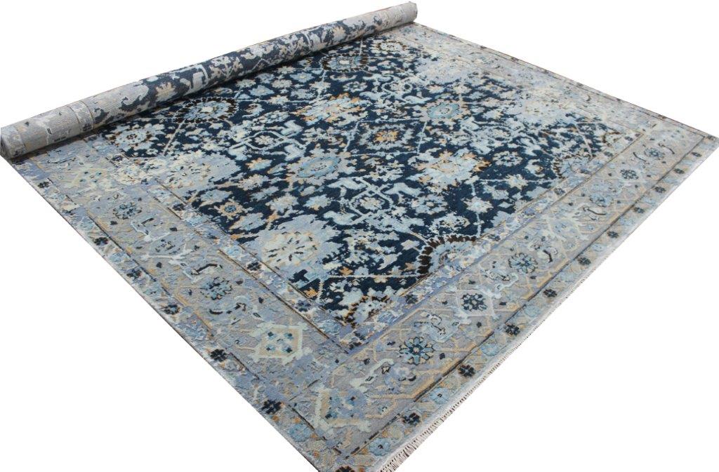 Eternal Enchantment Hand knotted Traditional Blue Rug (HK-1007)