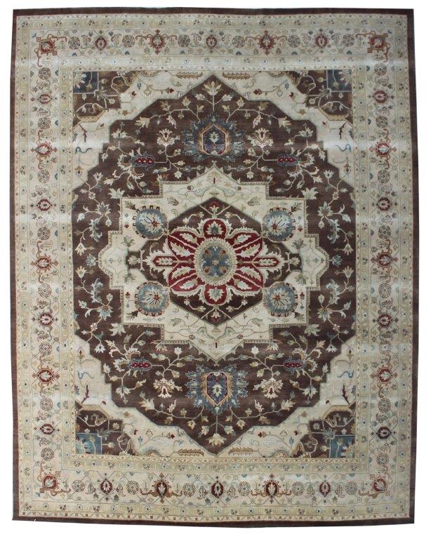 Heritage Elegance Hand knotted Traditional Heriz Brown Rug (Heriz)