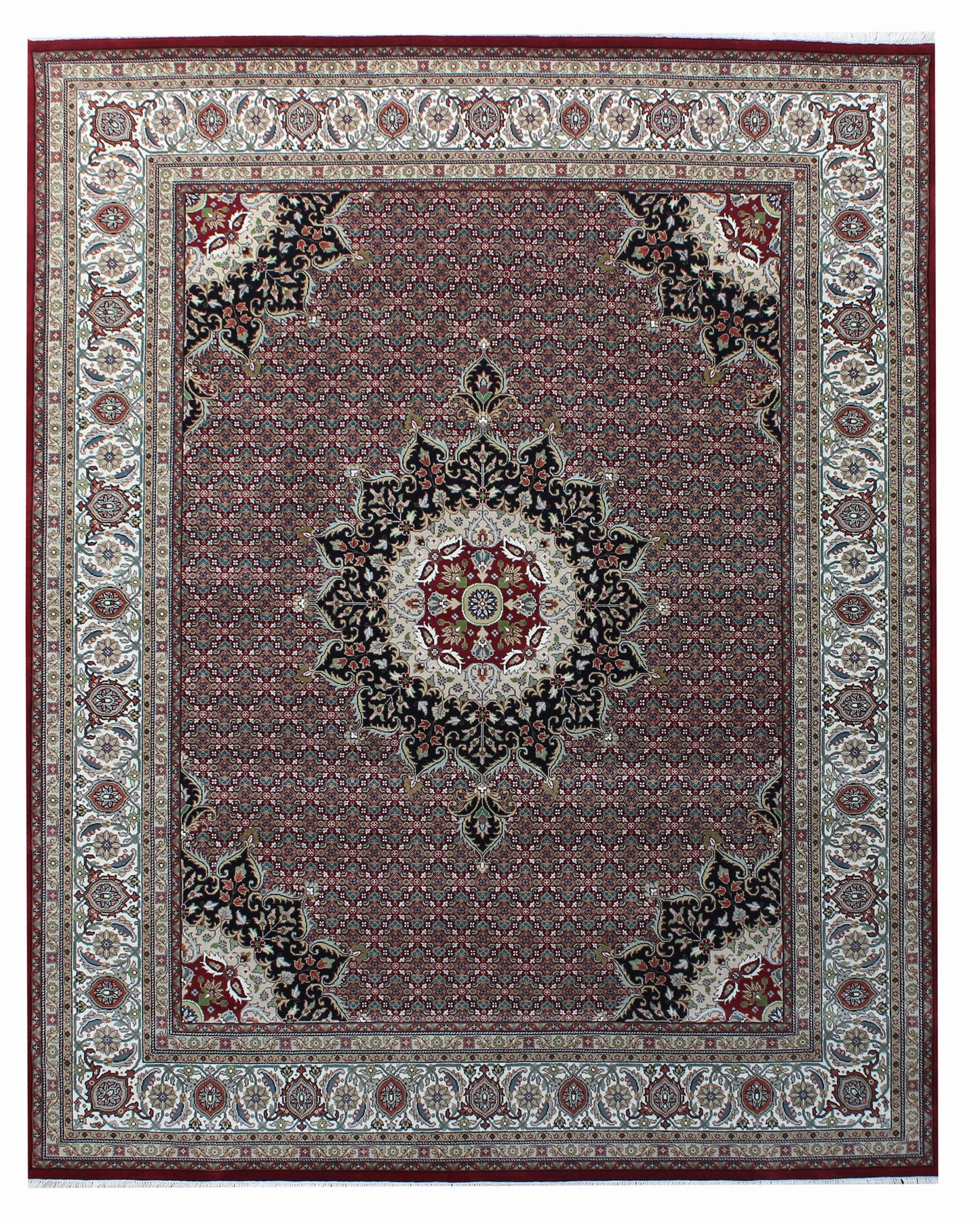 Majestic Medallion Hand knotted Traditional Mahi-12 Red Cream Rug (MW-19)
