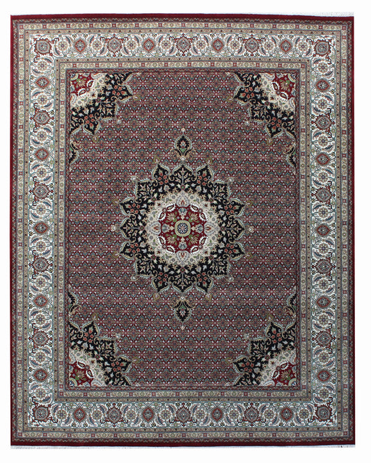 Majestic Medallion Hand knotted Traditional Mahi-12 Red Cream Rug (MW-19)