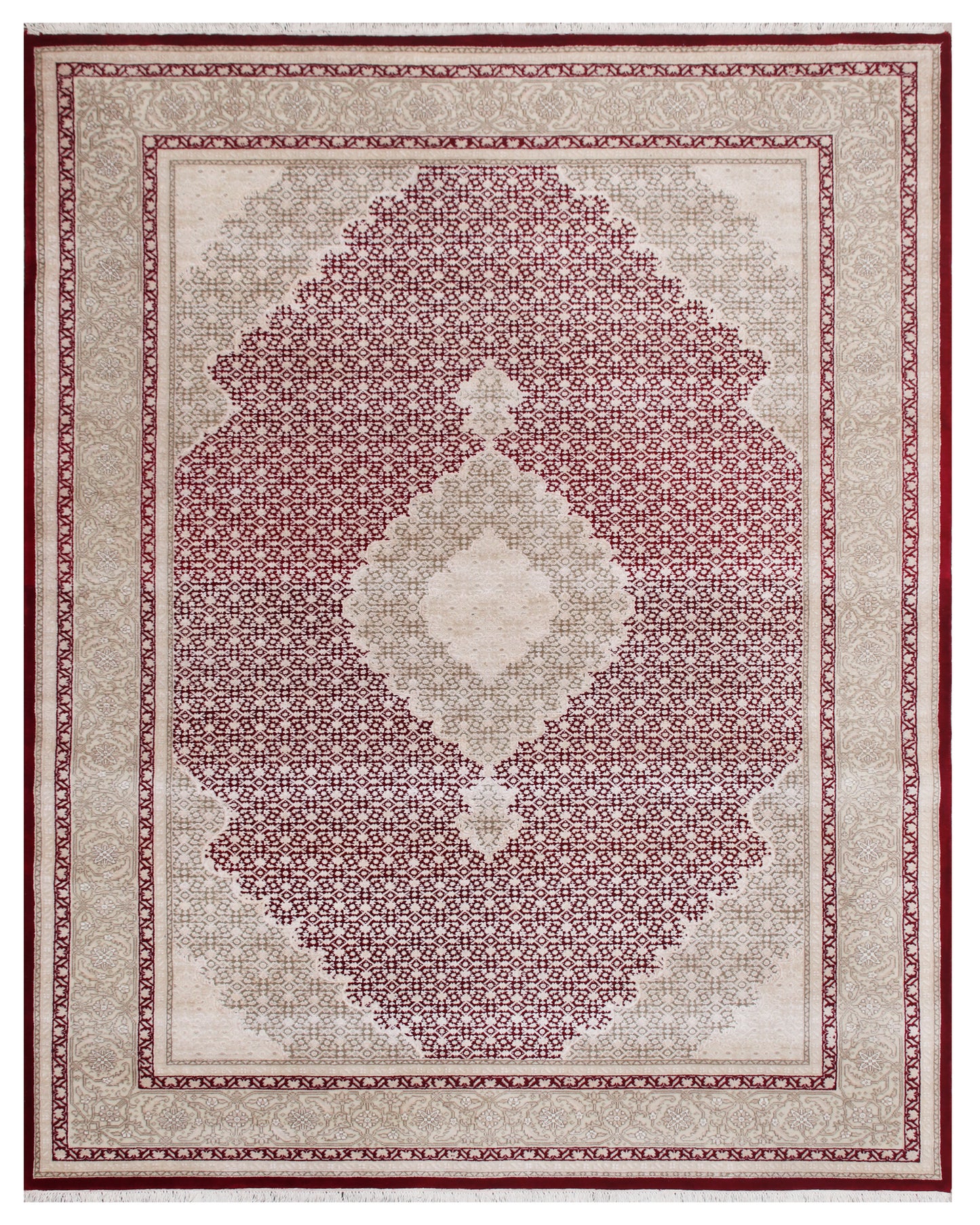 Heritage Elegance Hand knotted Traditional Mahi Silk -22 Red Rug (MWS-8)