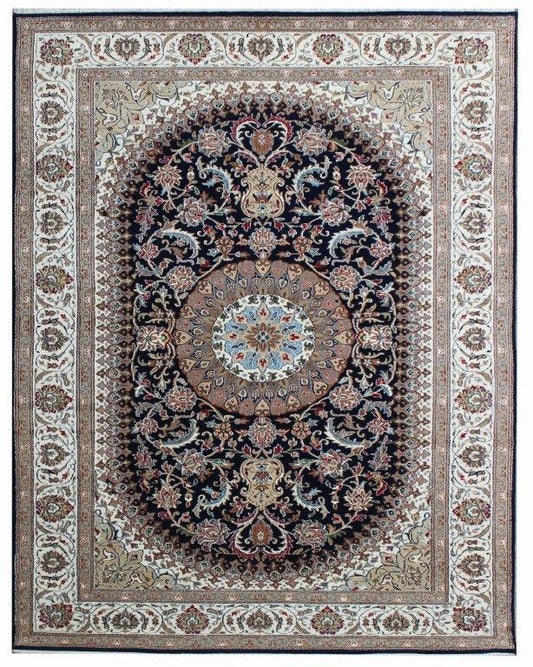 Royal Elegance Hand knotted Traditional Nain 1 Blue  Rug (NN-12)