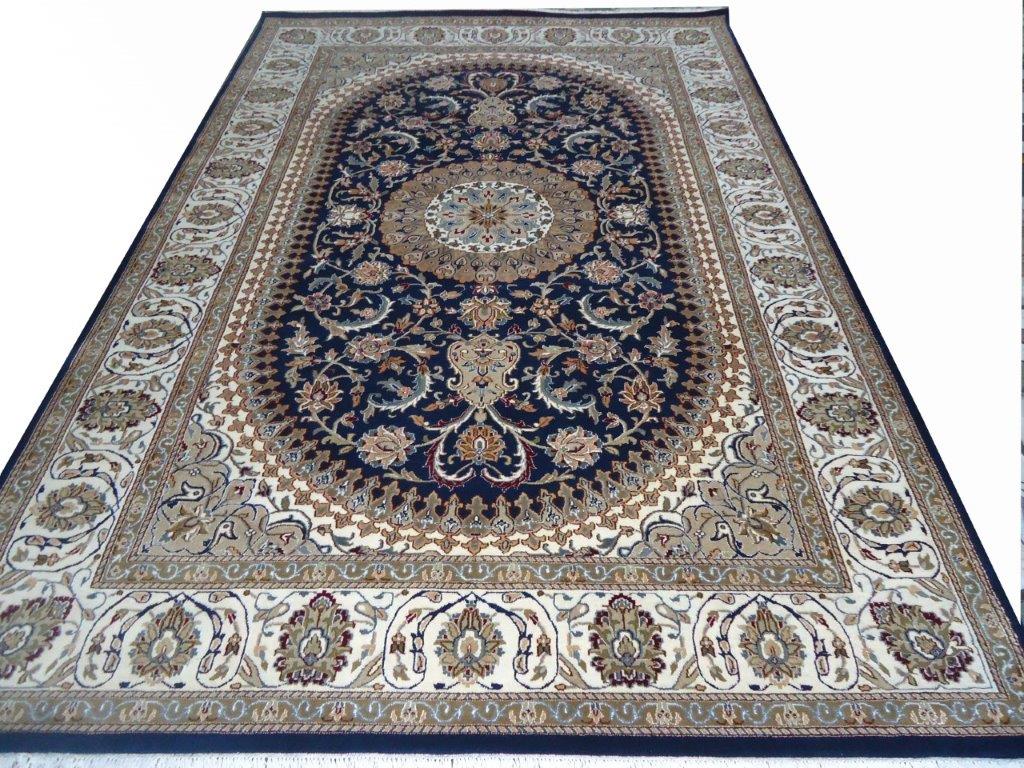 Royal Elegance Hand knotted Traditional Nain 1 Blue Rug (NN-12)