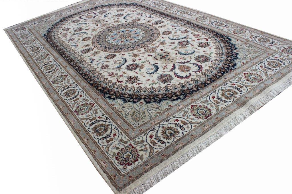 Imperial Grace Hand knotted Traditional Nain 1 Cream Rug (NN-13)