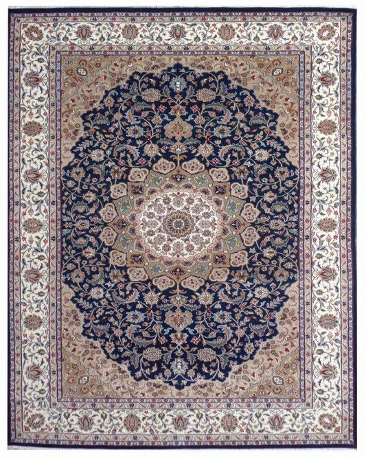 Imperial Persian Hand knotted Traditional Nain 2 Blue Rug (NN-14)