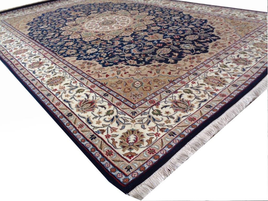 Imperial Persian Hand knotted Traditional Nain 2 Blue Rug (NN-14)