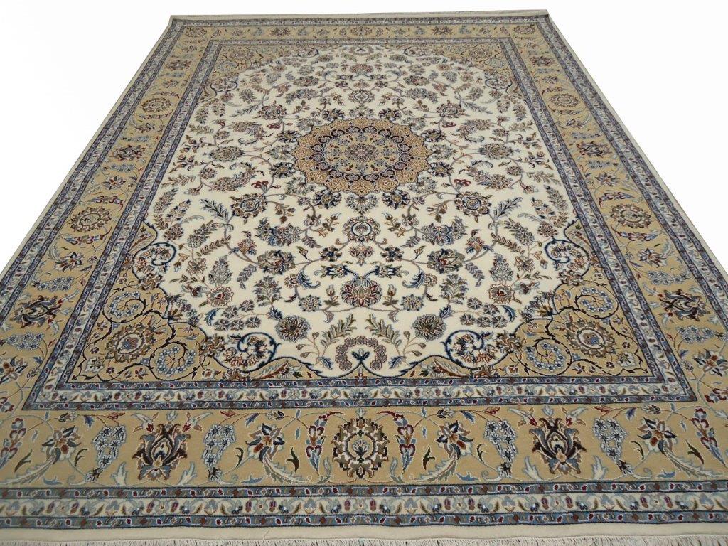 Classic Flora Hand knotted Traditional Nain 2 Cream Rug (NN-15)