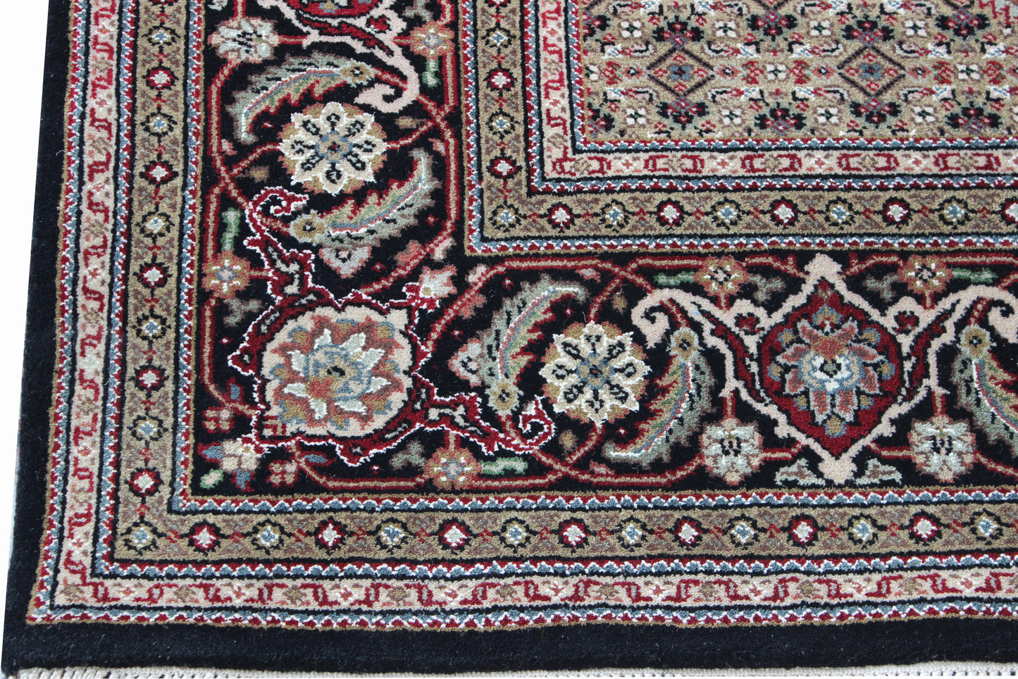 Majestic Noir Hand knotted Traditional Mahi-10 Black Rug (MW-29)