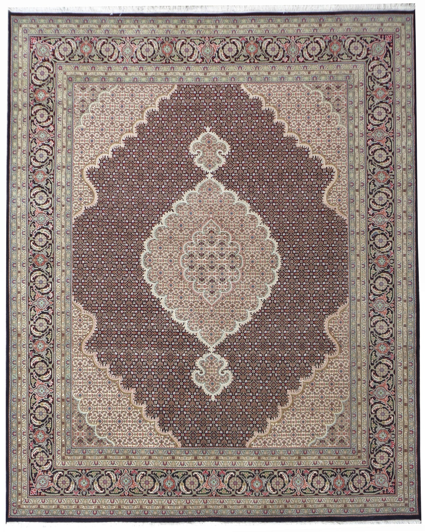 Elegant Persian Hand knotted Traditional Mahi Black Rug (MW-39)