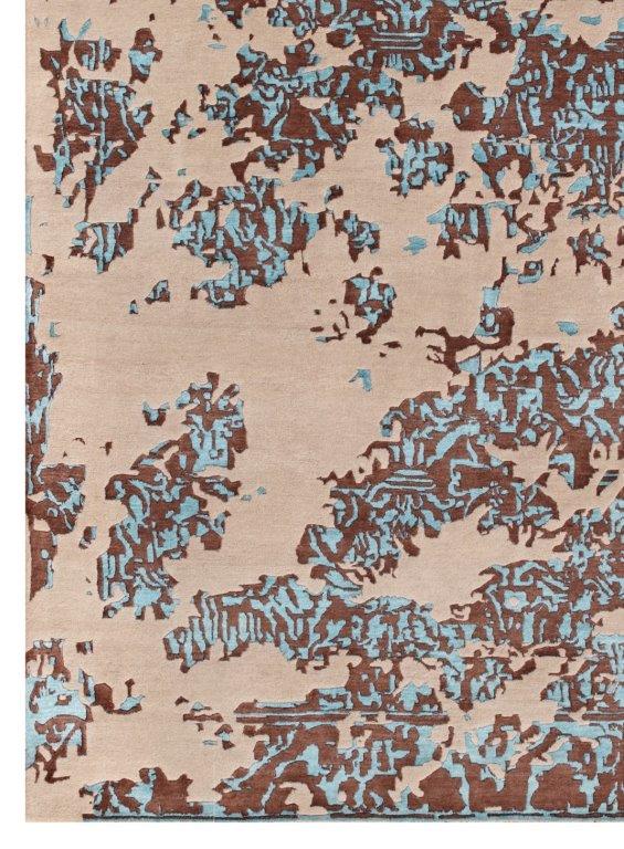Indirug Vintage Hand knotted Transitional Beige Brown Rug (HK-1)