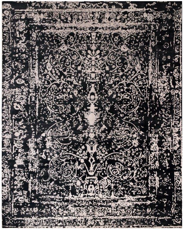 Midnight Elegance Hand knotted Transitional Black Rug (HK-82)