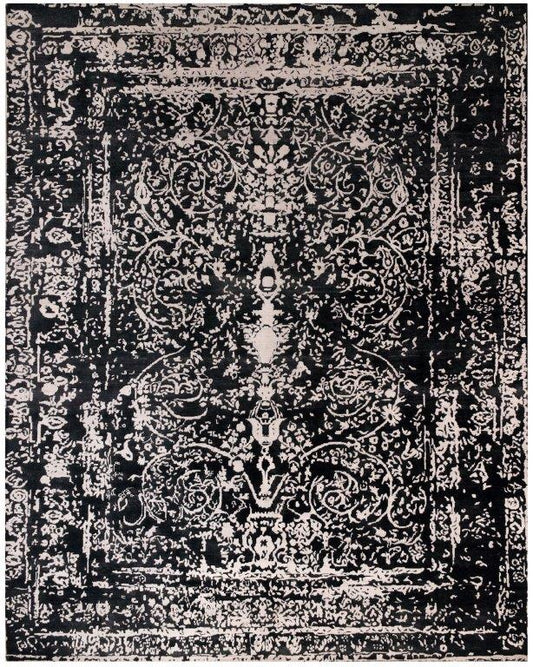 Midnight Elegance Hand knotted Transitional Black Rug (HK-82)