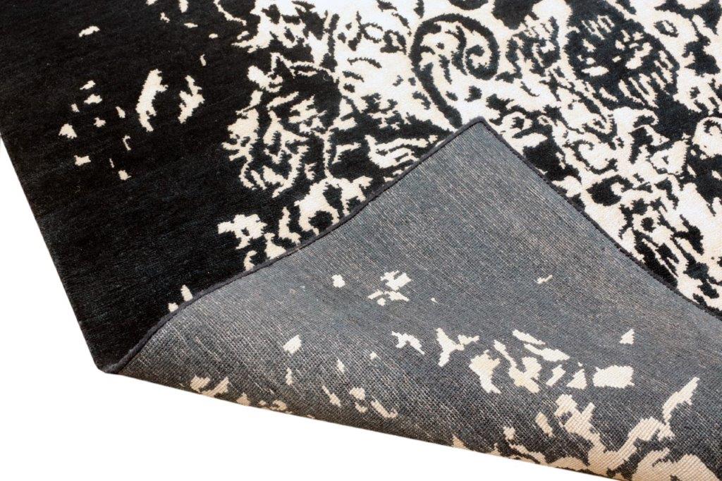 Midnight Majesty Hand knotted Transitional Blue Cream Rug (HK-242)