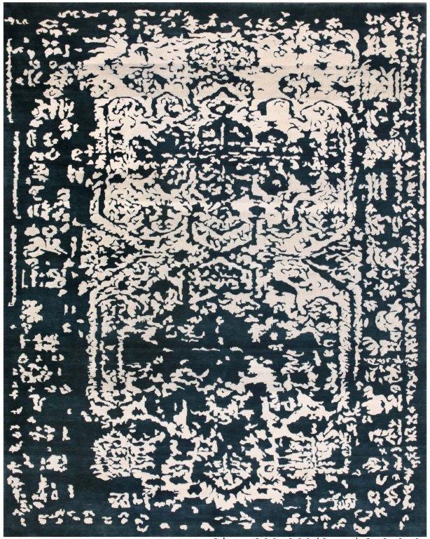 Royal Elegance Hand knotted Transitional Blue Cream Rug (HK-5599)