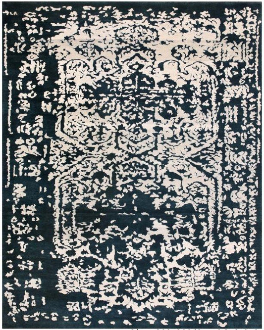Royal Elegance Hand knotted Transitional Blue Cream Rug (HK-5599)