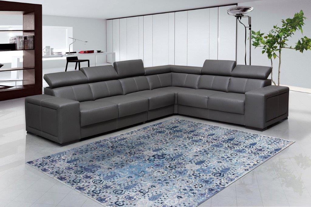 Blue Oasis Hand knotted Transitional Blue Grey Rug (HK-13)