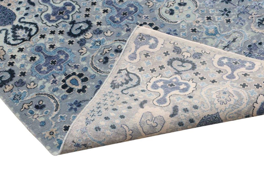 Blue Oasis Hand knotted Transitional Blue Grey Rug (HK-13)