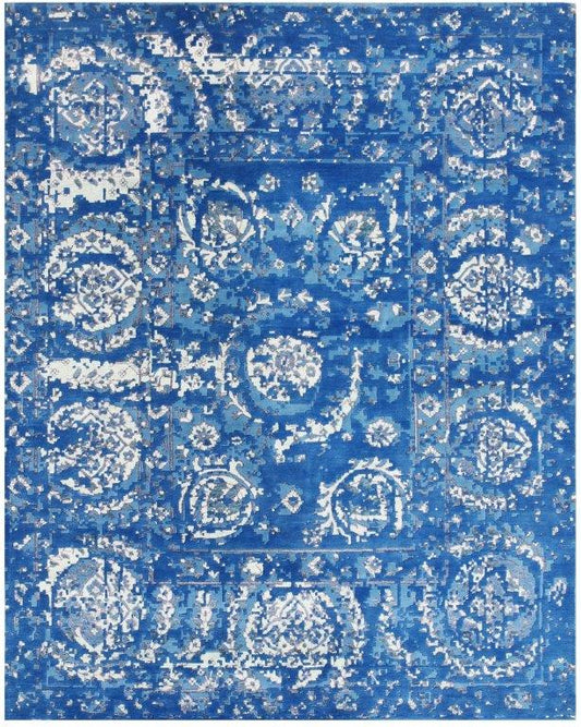 Azure Majesty Hand knotted Transitional Blue Rug (HK-14)