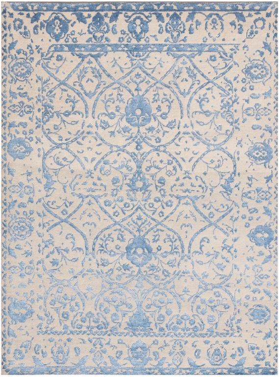 Nordic Serenity Hand knotted Transitional Blue Rug (HK-5639)