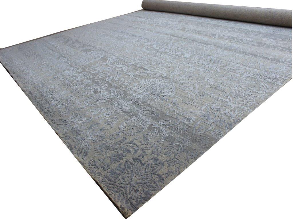 Hand - Knotted Hand knotted Transitional Grey Rug (HK-4A)