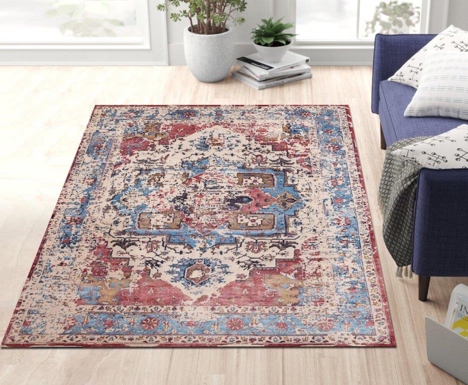 Multicolor Hand knotted Transitional Rust Rug (HK-Super Heriz)