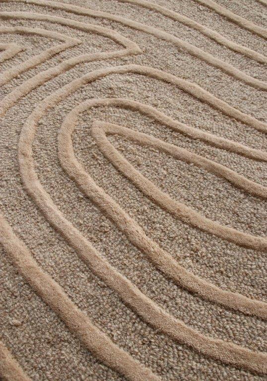 Wave Pattern Hand tufted Modern Beige Rug (HT-437A)