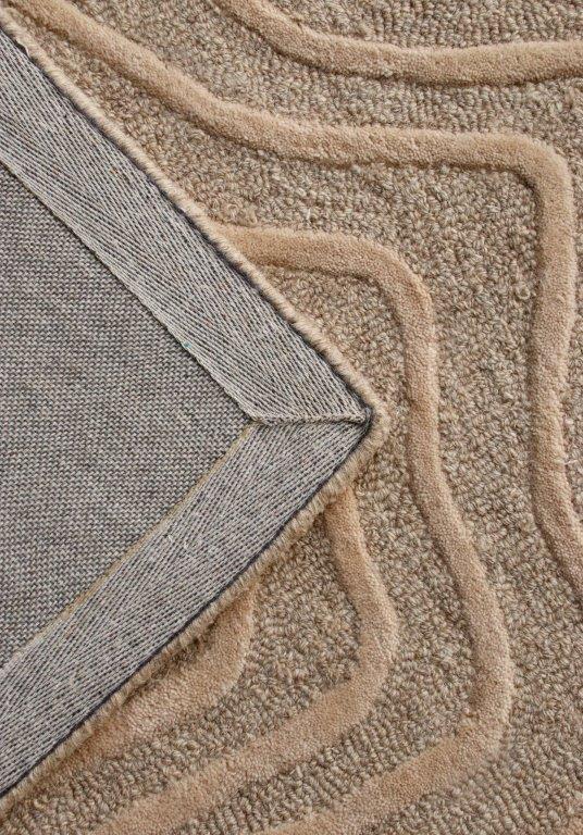 Wave Pattern Hand tufted Modern Beige Rug (HT-437A)