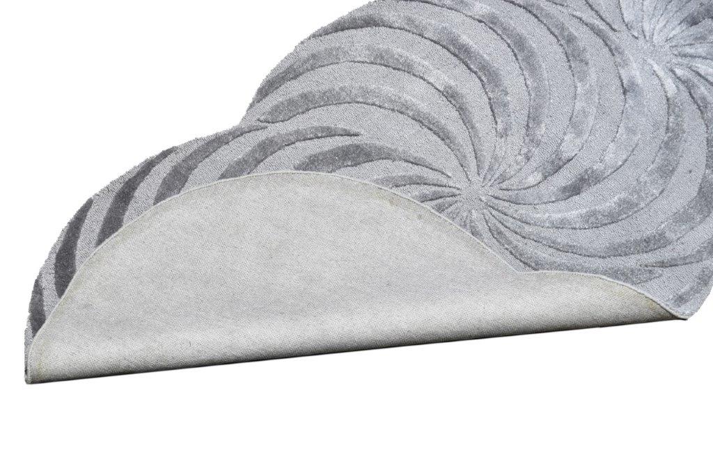 Hypnotic Spiral Hand tufted Modern Grey Black Rug (HT-489 A)
