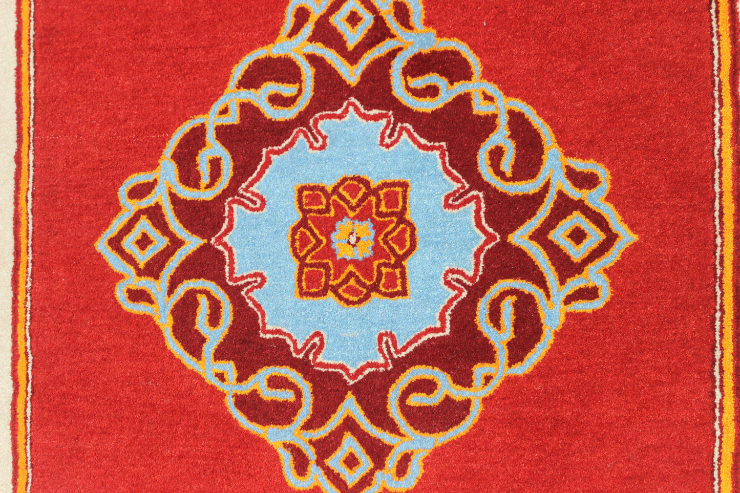 Crimson Solstice Wool Rug