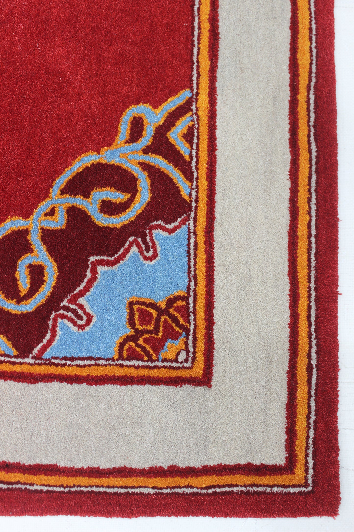 Crimson Solstice Wool Rug