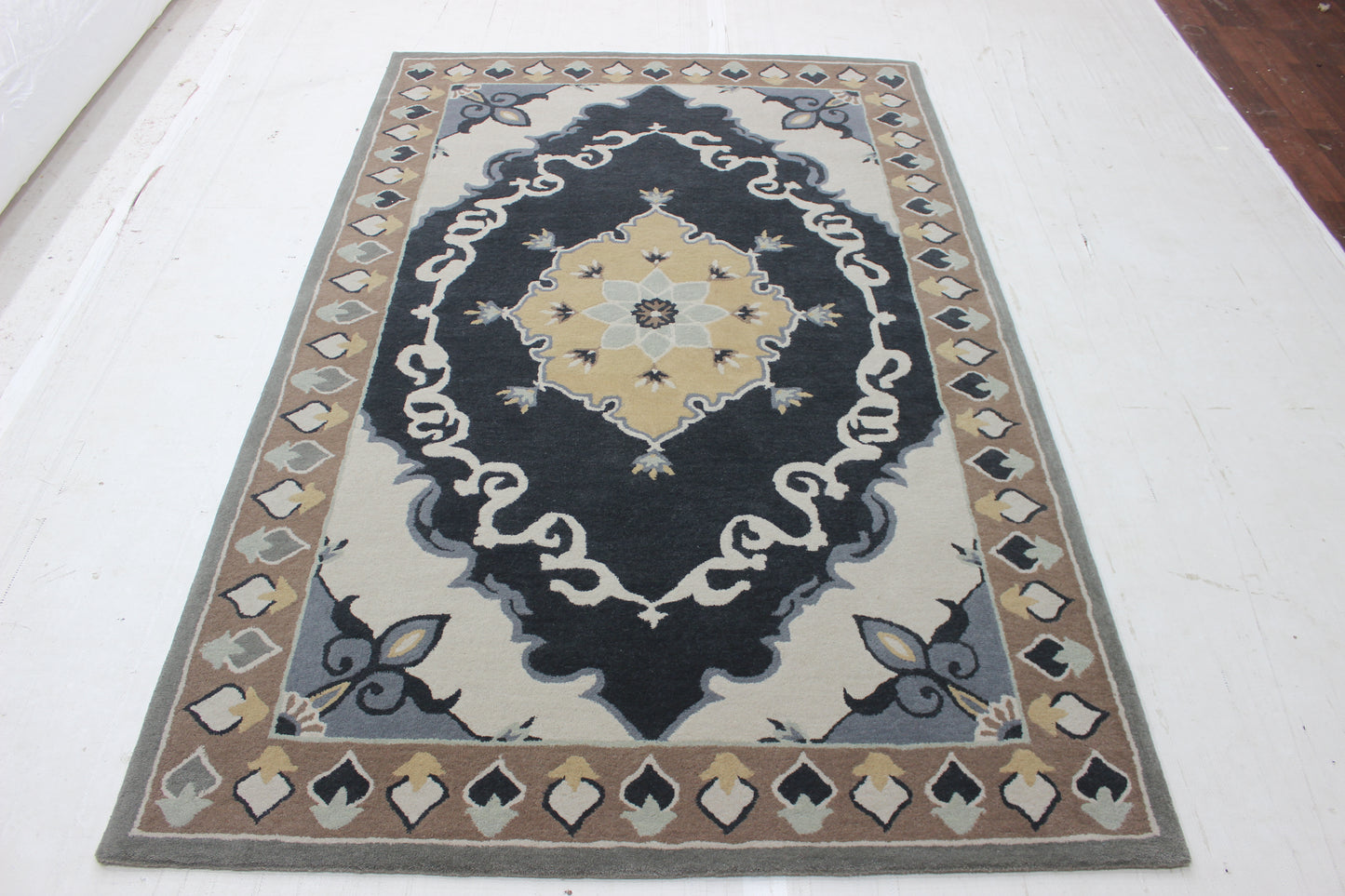 Midnight Bloom Wool Rug