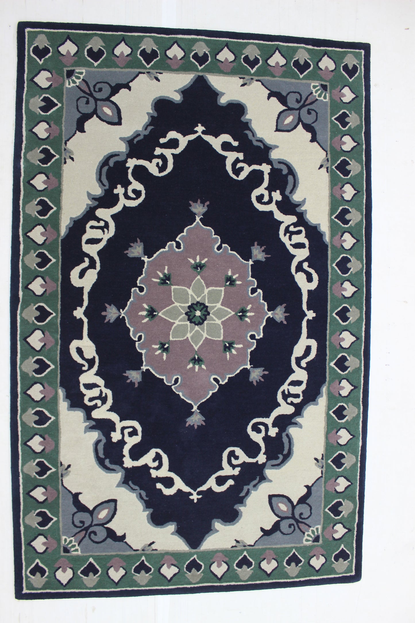 Midnight Bloom Wool Rug